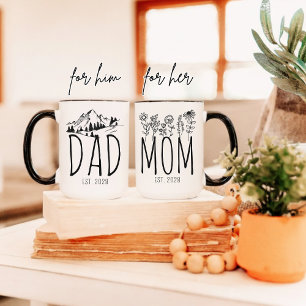 Taza Personalizada para Mamá y Papá, Regalo para N