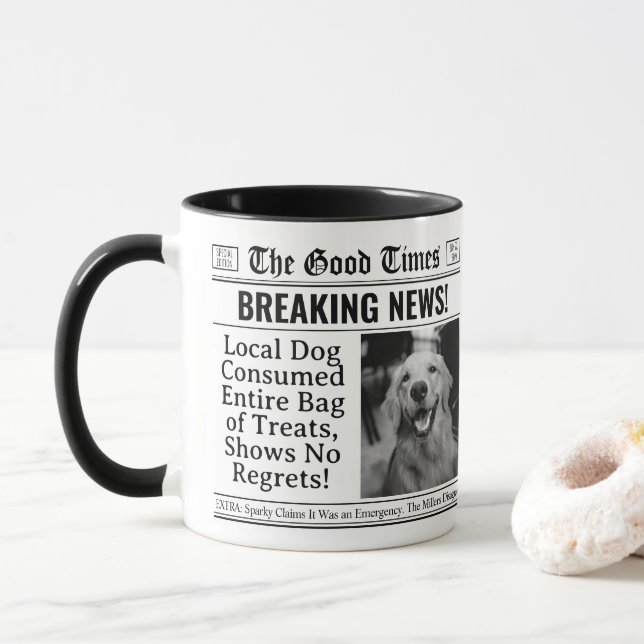 Taza personalizada para mascotas, divertido perro  (Con donut)