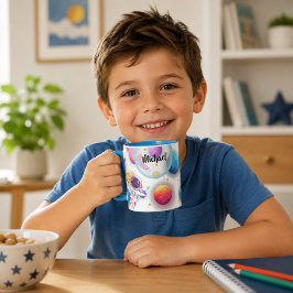 Taza personalizada para niños de astronauta y plan