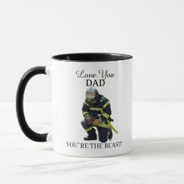 Taza personalizada para papá bombero con foto