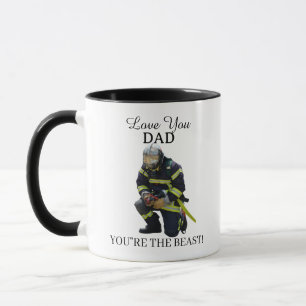 Taza personalizada para papá bombero con foto