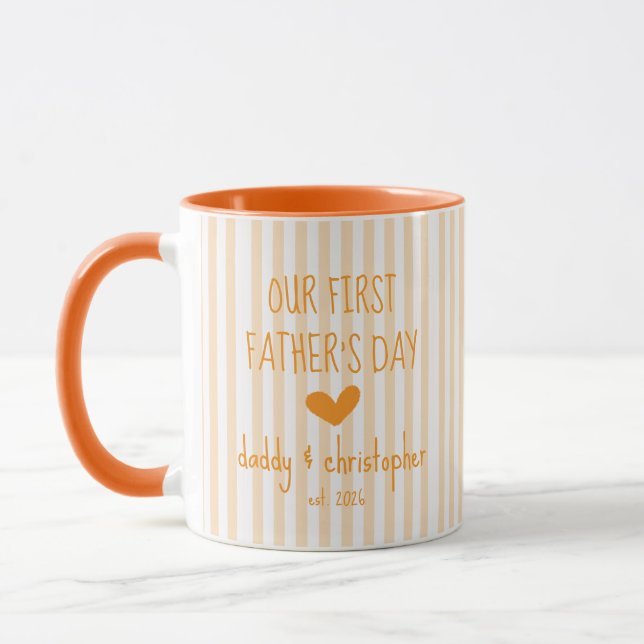Taza Personalizada para Papá en nuestro Primer Día (Izquierda)