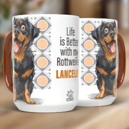 Taza personalizada para perro Rottweiler 15oz