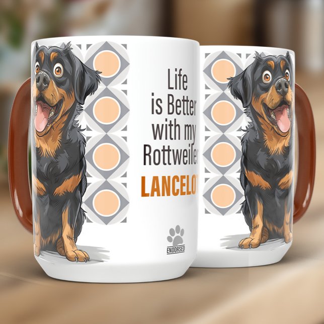 Taza personalizada para perro Rottweiler 15oz (Subido por el creador)