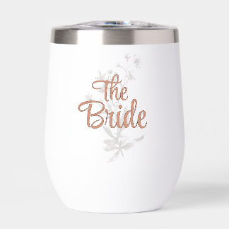Taza personalizada para vino para novia rústica bo
