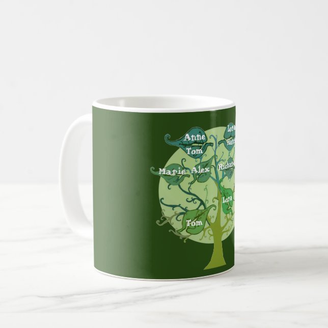 Taza personalizada personalizado del árbol de (Anverso izquierdo)