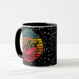 Taza personalizada puesta de sol retro café