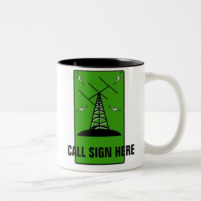 Taza personalizada radio aficionada del indicativo (Derecha)