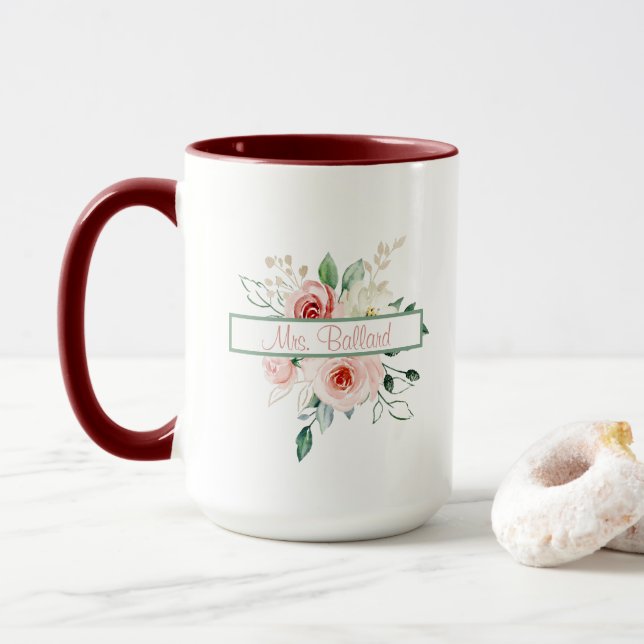 Taza Personalizada Rosa Rosa (Con donut)
