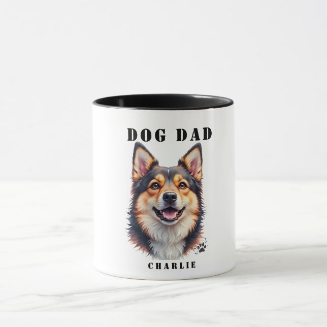 Taza Personalizada Simple Moderna Para Papá Perro  (Centro)