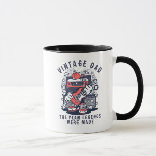 Taza Personalizada Vintage Leyenda Papá Año Casset