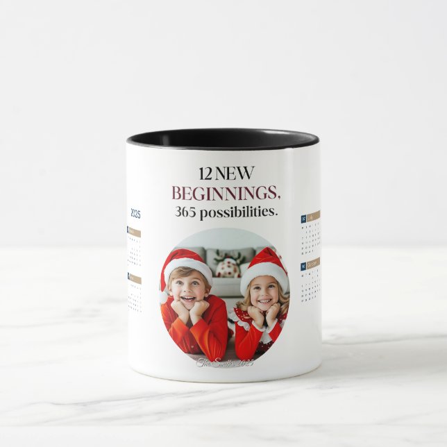 Taza Personalizado 2025 Calendario de café Mug (Centro)