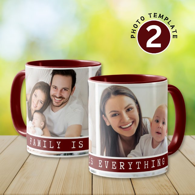 Taza Personalizado 2 Collage de fotos Familia Foto Cita (Subido por el creador)