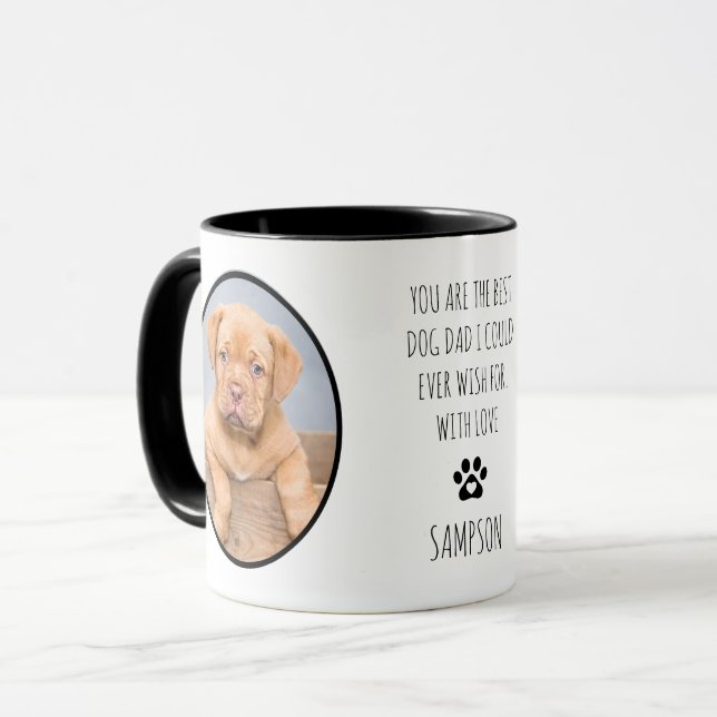 Taza Personalizado 2 Foto Mejor Papá Perro (Anverso izquierdo)