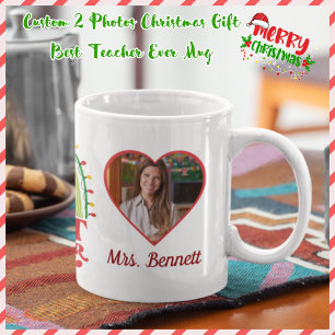 Taza Personalizado 2 Navidades de fotos dan el mejor pr