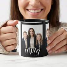 Personalizado 3 Foto Mamá Hijos Año Establecido