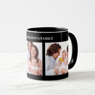 Taza Personalizado 3 secciones Collage de fotos de fami