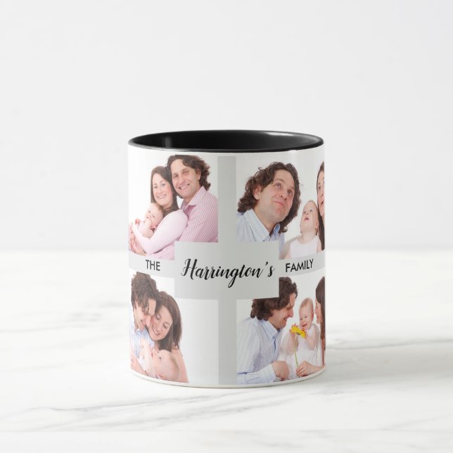 Taza Personalizado 4 Fotografías de colección Rectangle (Centro)