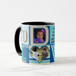 Taza Personalizado a PADRE con Collage de fotos AMOR