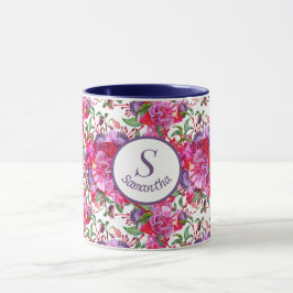 Taza Personalizado acuarela Fuchsia Blooms