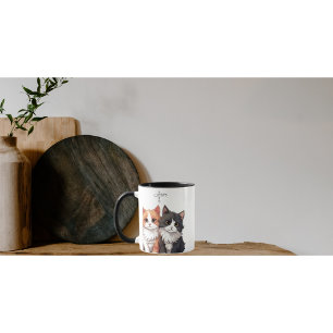 Taza Personalizado Adorable Gatos Café Mug