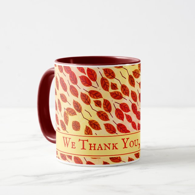 Taza Personalizado AGRADECIÉNDOSE de las hojas de otoño (Anverso izquierdo)