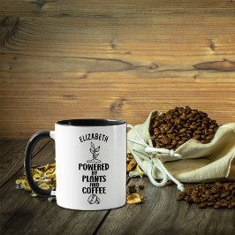 Taza Personalizado alimentado por plantas y café, vegan