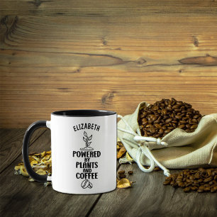 Taza Personalizado alimentado por plantas y café, vegan