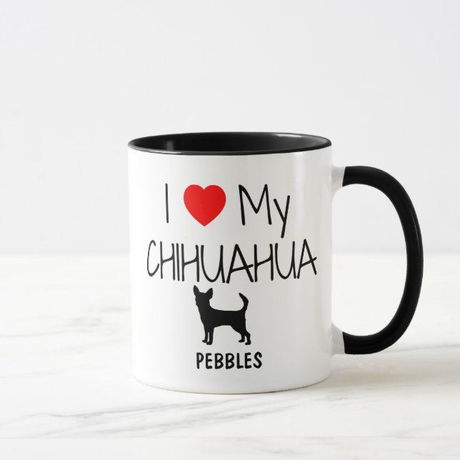 Taza Personalizado amo a mi Chihuahua (Derecha)
