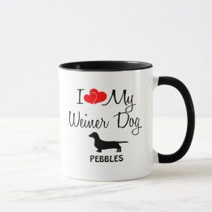 Taza Personalizado Amo A Mi Perro Weiner