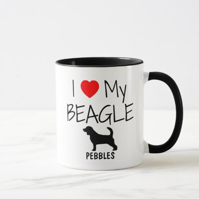Taza Personalizado Amo Mi Beagle (Derecha)