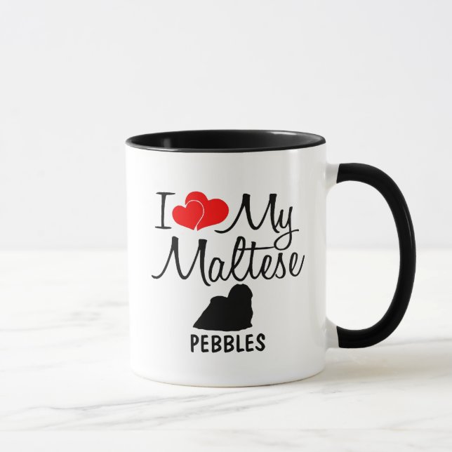 Taza Personalizado Amo Mi Mug Maltesa (Derecha)