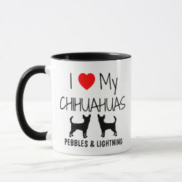 Taza Personalizado Amo Mis Dos Chihuahuas
