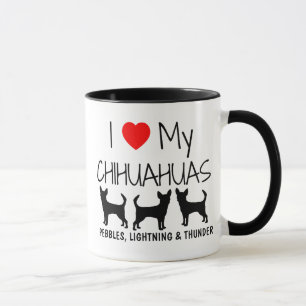 Taza Personalizado Amo Mis Tres Chihuahuas