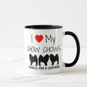 Taza Personalizado Amo Mis Tres Chows De Chow