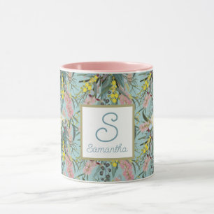 Taza Personalizado Aussie Native Bush florece azul vera