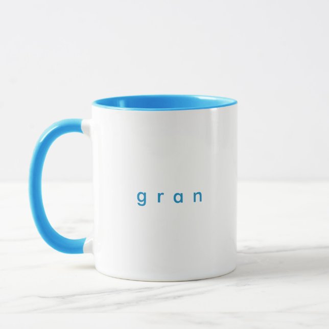 Taza Personalizado azul cielo minimalista Texto Gran bl (Izquierda)