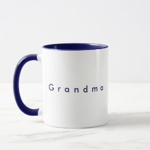 Taza Personalizado azul de la marina minimalista Textos