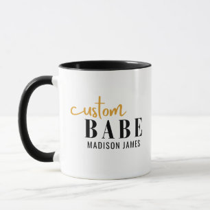 Taza Personalizado Babe Gracioso Diciendo Nombre Person