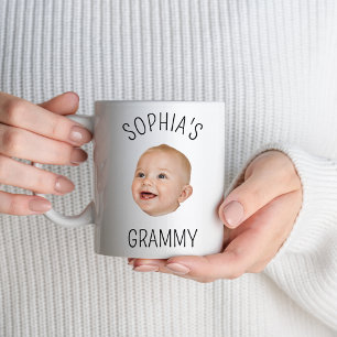 Taza Personalizado Baby Face Foto Mamá Abuela Abuela