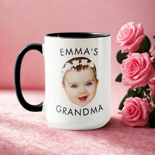 Taza Personalizado Baby Face Mug Mom Abuela Grandpa Bir