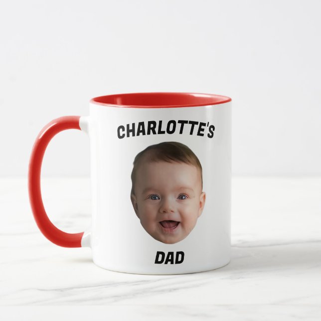 Taza Personalizado Baby Face Mug, Personalizado New Dad (Izquierda)