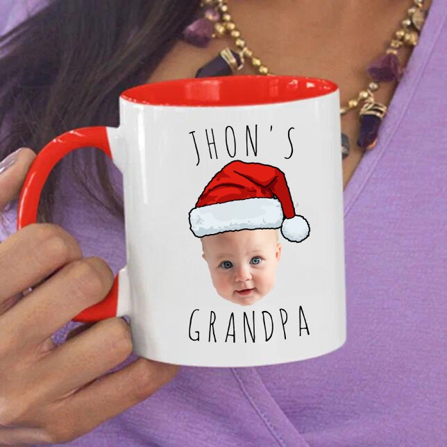 Taza Personalizado Baby Face Santa Hat Navidad Foto (Subido por el creador)