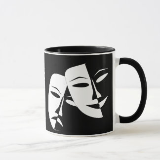 Taza Personalizado blanco negro de tragedia de comedia
