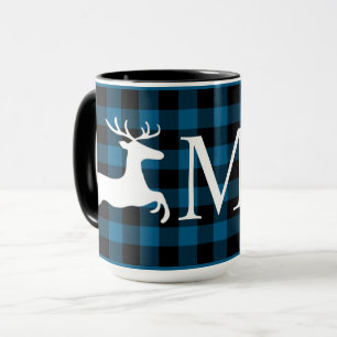 Taza Personalizado Blue Black Buffalo Lumberjack Check