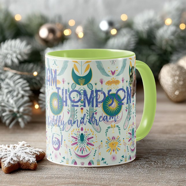 Taza Personalizado Boho Moda Mug con diseño floral y lu (Subido por el creador)