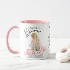 Taza Personalizado Branded Bridesmaid Propuesta Bridal 