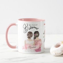 Taza Personalizado Branded Bridesmaid Propuesta Bridal 