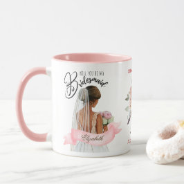 Taza Personalizado Branded Bridesmaid Propuesta Bridal 