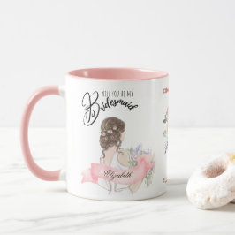 Taza Personalizado Branded Bridesmaid Propuesta Bridal 